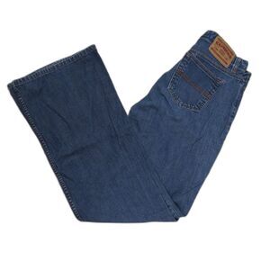 Express Jeans Womens Precision Fit Hipster Flare 7/8r Blue Jeans